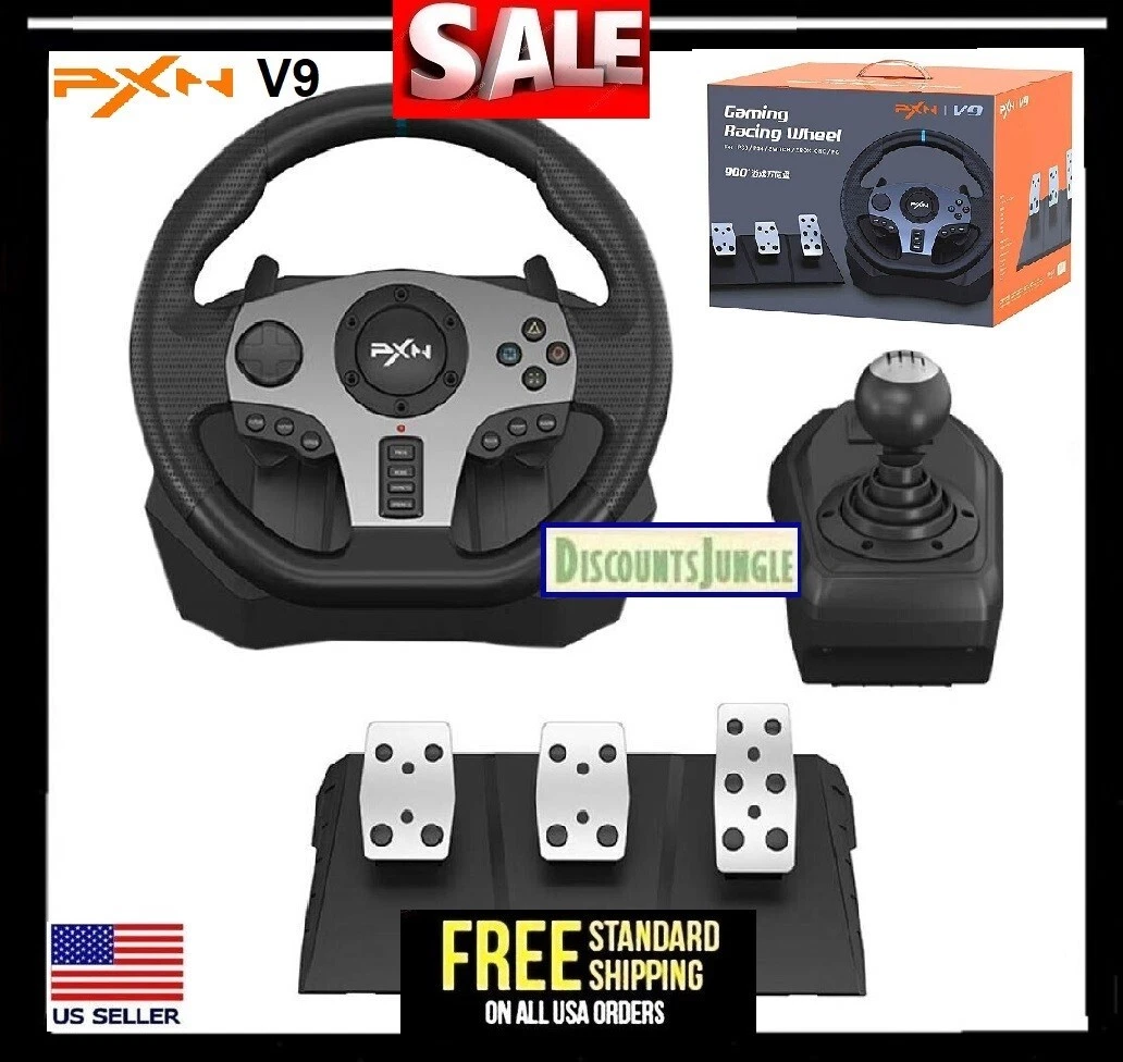 PXN V9 Gaming Racing Wheel with Pedals and Shifter, 270/900 Degree