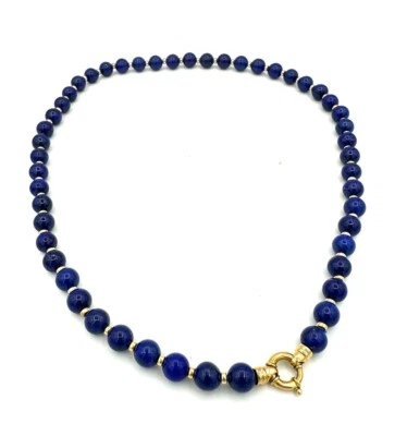 MAGNIFIQUE COLLIER OR 18 CARATS - Lapis Lazuli - 41,08 g - Photo 1/3