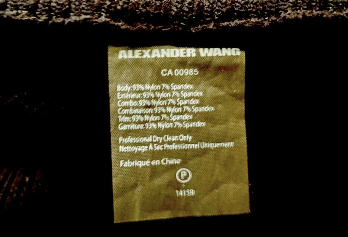 Abito bodycon Alexander Wang in jersey a costine M. orig $375