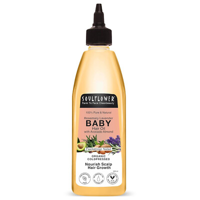 Soulflower Rosmarin Baby Haaröl für Haarwachstum, 100% rein 225ml