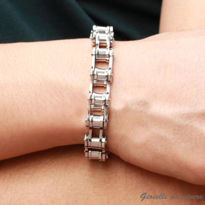 Bracciale A Catena Per Bici In Argento Sterling 925 Per - Foto 13