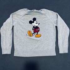 Vintage Disney Mickey Mouse Gray Crewneck Embroidered Sweatshirt Child Size 7