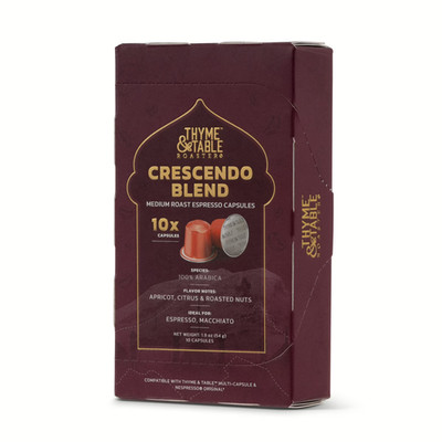 Crescendo Blend Medium Roast Espresso Capsules (Thyme and Table Roasters)