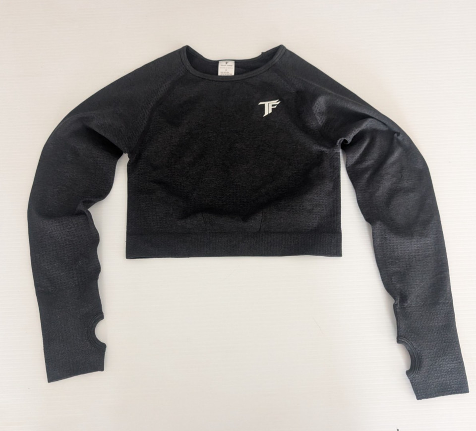 Touch Force Long Sleeve Crop Top Size M Activewear Gym