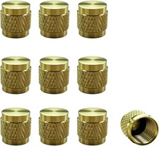 Brass HVAC Flare Caps 10PCS 1/4 Inch with O Ring Seal for AC Service Ports
