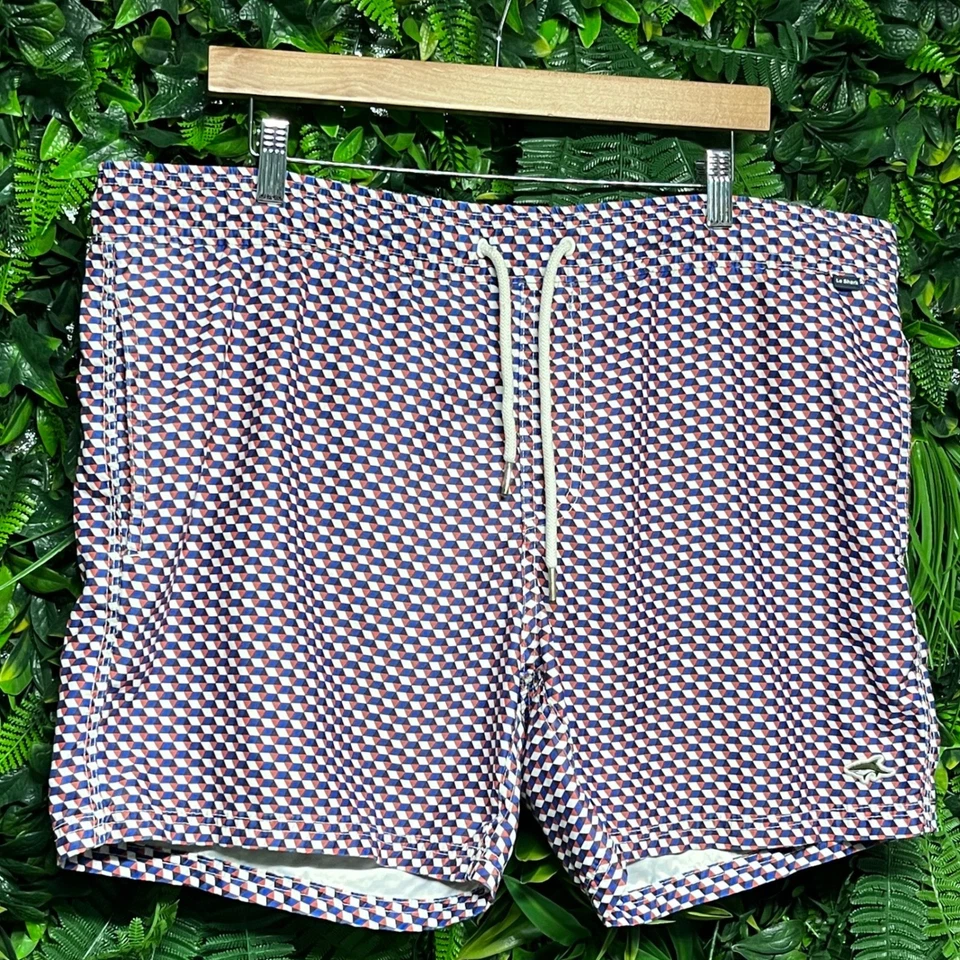 Bañador Le Shark Hombre Grande Rojo Azul Estampado Geométrico Pantalones Cortos Secado Rápido 2913 Foto 3 de 4