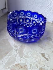 Bleikristall Schale in Kobalt blau, Konfektschale, Anbietschale,