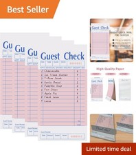 200 Pink Waitress Order Pads - 4 Pack Guest Check Books for Restaurants