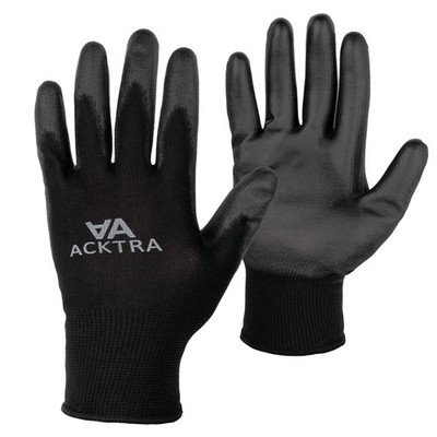 36 Pairs, Safety Work Gloves Polyurethane (PU) Coated, Black Polyester Black ...