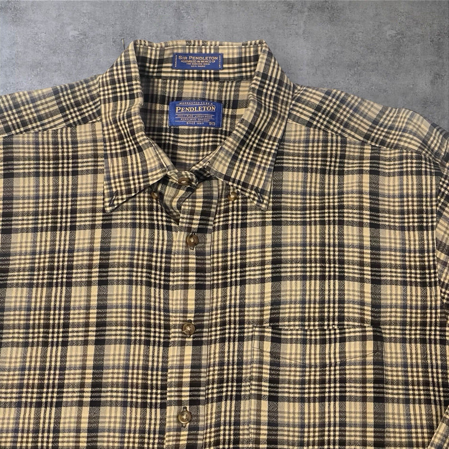 Vintage Sir Pendleton Wool Button Front Shirt  Me… - image 2