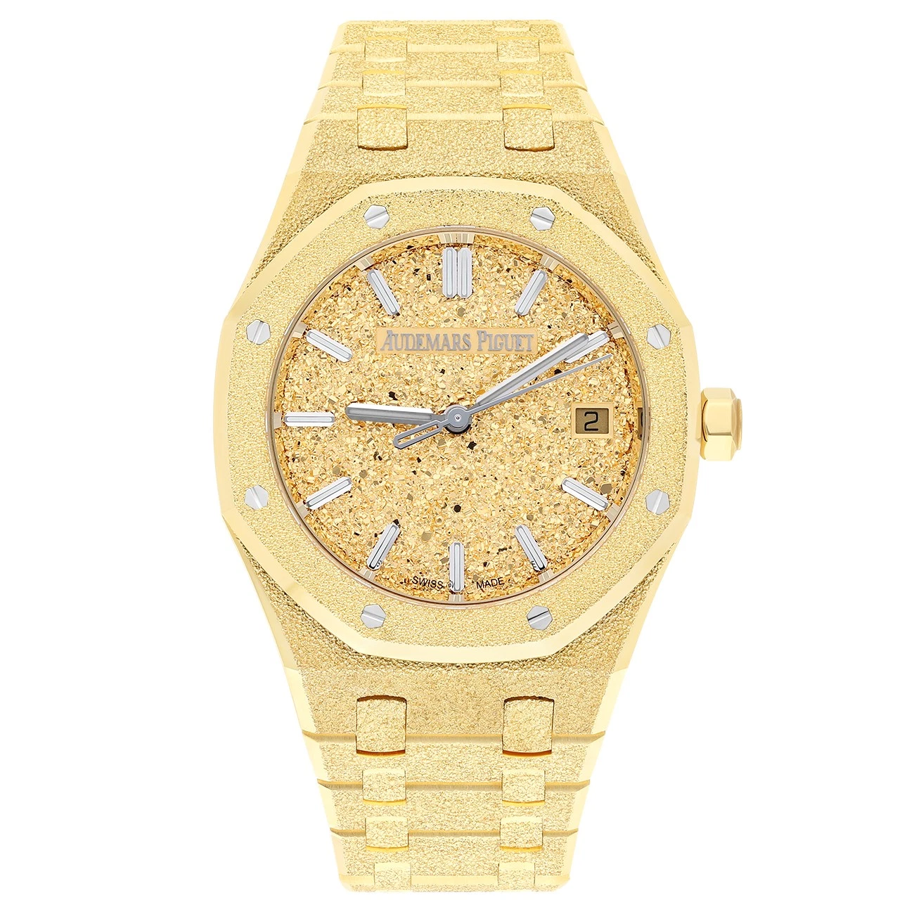 Audemars Piguet — Audemars Piguet Royal Oak Frosted Gold 77450BA.GG.1361BA.01 34mm Yellow Gold ...