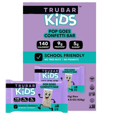 TRUBAR Kids Protein Bars, Pop Goes Confetti, Plant Based 12 Count (Pack of 1)