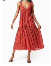 Joie Bondi 100% Cotton Maxi Dress Tea Rose Women XL Beach Resort Cottagecore