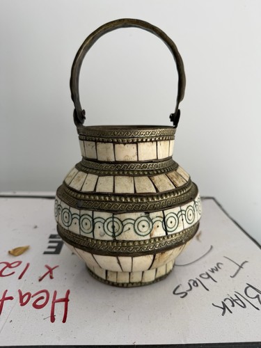 Moroccan Tea Pot Made Of Brass Most Likely Camel Bone