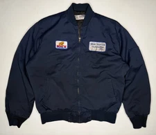 Vintage Mack Truck Work Delivery Mechanic Jacket Navy Blue | L