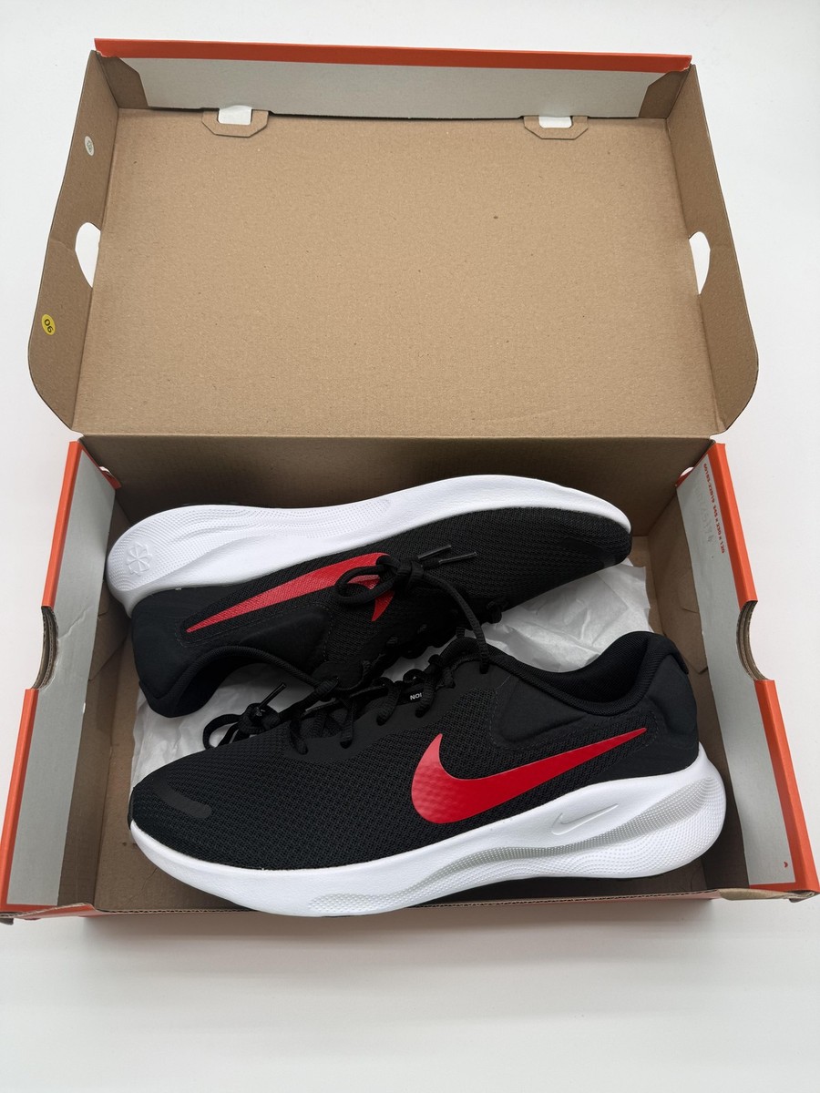 New Nike Revolution 7 Shoes Men's Size 10 Black Red Running