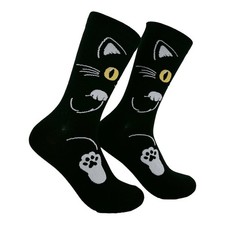 Black Cat Socks Funny Sarcastic Kitten Graphic Novelty Footwear for Ladies