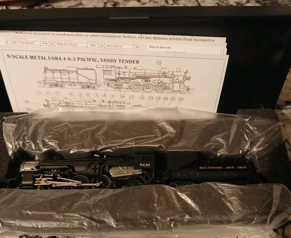 5242 N Metal USRA 4-6-2 Pacific Baltimore And Ohio Vandy Tender Analog New W/box - Image 2 of 4