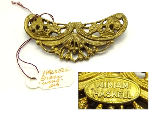 Antique Signed Mariam Haskell Wing Pin Brooch Costume Jewelry - NO RESERVE! - 3