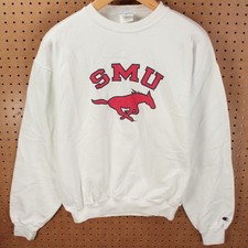 vtg y2k CHAMPION Southern Methodist University Mustangs sweatshirt MEDIUM tag
