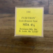 Buss Fuse Box Of 100 MDA- 61/4. MDA-6 1/4 Bussmann Ceramic