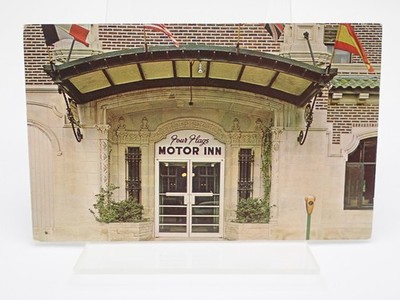 Four Flags Motor Inn Niles Michigan Vintage Postcard 