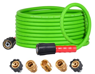 Super Flexible Pressure Washer Hose 25FT 3200 PSI for Power Washer Replacemen...