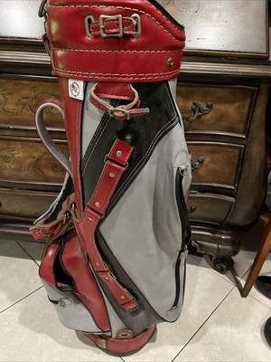 Vintage Ron Miller Pro Model Golf Cart Bag Red Leather USA Used | eBay