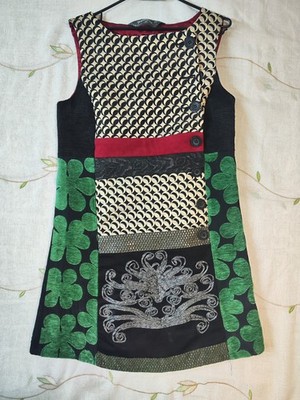 RARE Vintage Desigual Patchwork Dress Sleeveless Shift Style EU 44 / UK 16
