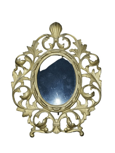 Antique Gilt Cast Iron Picture Frame 4"x 5.5" picture c.1900