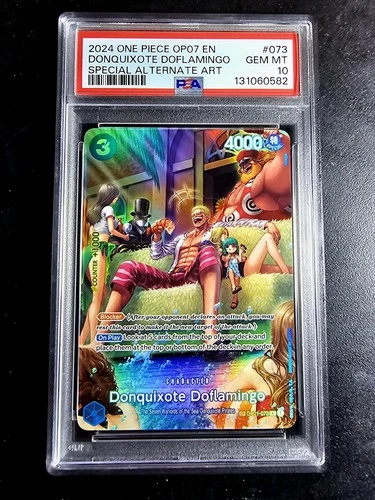PSA 10 2024 ONE PIECE OP07 EN 500 YRS #OP01-073 DONQUIXOTE DOFLAMINGO SP #7147