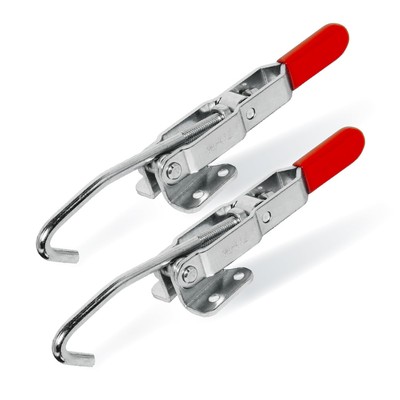 2PK Toggle Clamp with J Hook, 375 lbs Holding Capacity, 451 Adjustable Pull A...