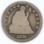 1876-CC Liberty Seated Quarter Carson City Mint Silver 25c