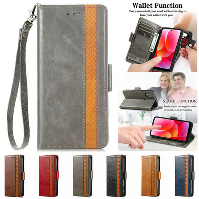 Flip Splice Leather Wallet Phone Case For TCL 50 Sharp Infinix Tecno Blackview