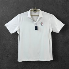 NEW Peter Millar Polo Shirt Mens 2XL White 124th US Open Pinehurst Golf Perform
