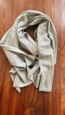 Cashmere Scarf Handmade In Nepal 66 X 13 Wrap Gray Color New