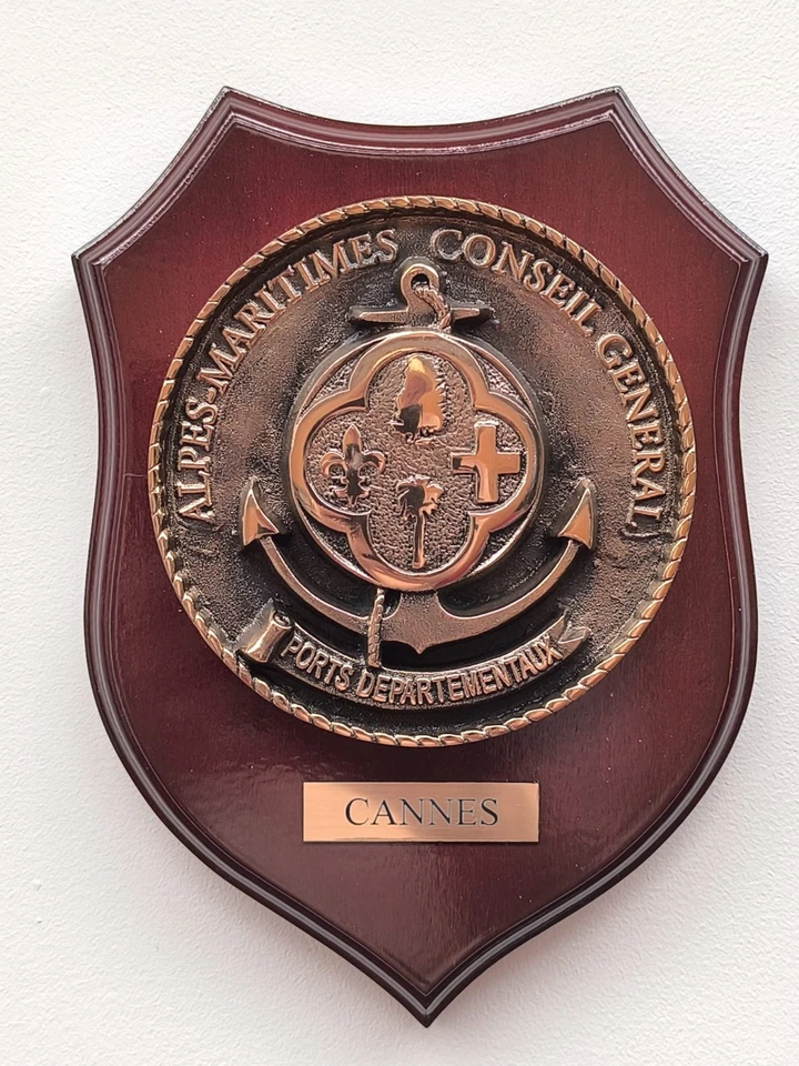 Plaque murale Port de Cannes - Fabrication Bronzes de Mohon • Neuf en boîte - Photo 1/3