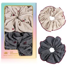 JIRIS 2Pcs Big Hair Scrunchies for Women, Fashion No Crease Hair Ties for Thi...