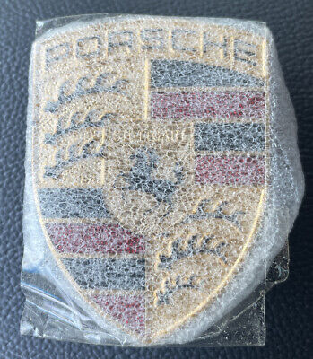 Porsche Cayenne 08-10 Hood Emblem w/Mounting Base Plate Genuine 95555960002 NEW 