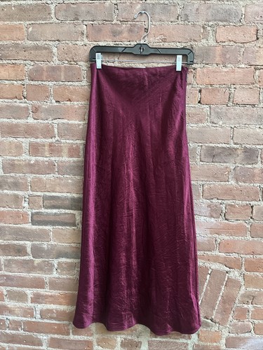 Jason Wu Women’s Washed Satin Skirt, Sz 2, Cranberry