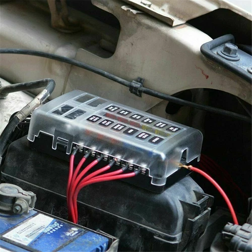 12-Way Blade Fuse Box Block Holder LED Indicator 12V 32V Car Marine Waterproof - Picture 6 of 18