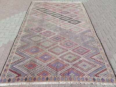 Vintage Turkish Rug, Large Kilim, Teppich, Tapi 77''X124'' Area Rug, Kelim, Carpet