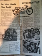 Velocete 1964 viper special -large newpaper size fold ou2 road review
