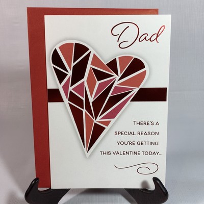 Expressions From Hallmark RETIRED Valentines Day Card For Dad With Red Envelope.