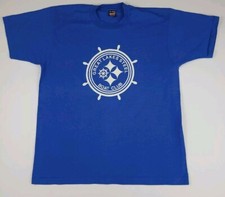 Vintage Great Lakes Steel Boat Club T Shirt Vtg Michigan 80s 90s USA Made Blue