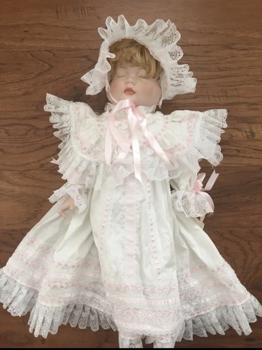 3 Face Rotating Head Porcelain Baby Doll Happy Sleepy Vintage - Picture 7 of 7