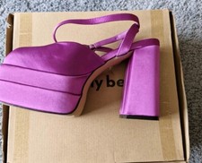 New Magenta retro block heel platform shoes size 6 x wide Simply be