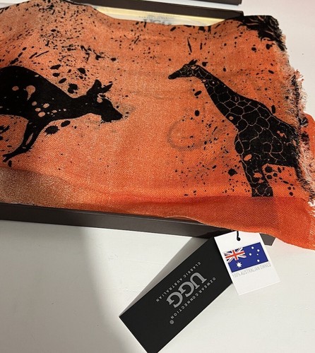 UGG Scarf W/Tags & Ugg Box & Tissue Paper Australia 100% Merino Wool 72x24” NEW - Picture 2 of 17