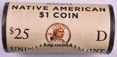 2020-D Native American Elizabeth Peratrovich - BU $25 Mint Wrapped Roll 