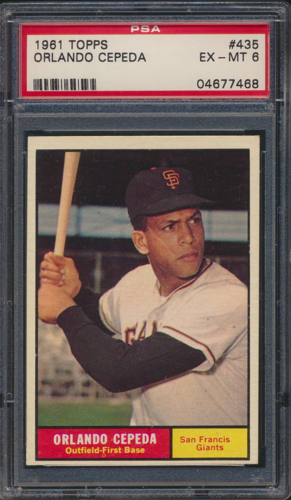 1961 Topps Orlando Cepeda #435 HOF San Francisco Giants PSA 6 Great Color